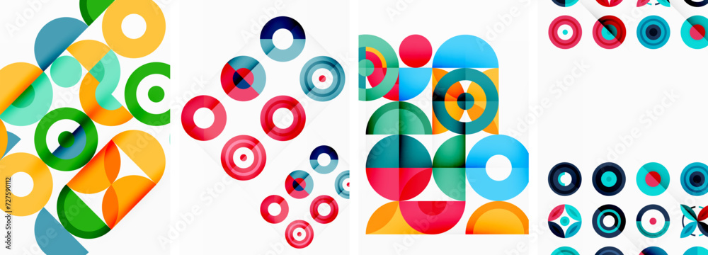 Circles and rings geometric backgrounds. Posters for wallpaper, business card, cover, poster, banner, brochure, header, website Circles and rings geometric backgrounds. Posters for wallpaper, business card, cover, poster, banner, brochure, header, website
