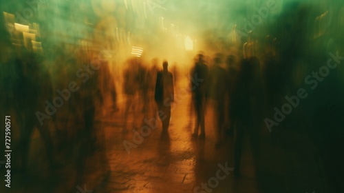 Quiet Turmoil: A lone figure, lost amidst the crowd, battles the silent storm of social anxiety.