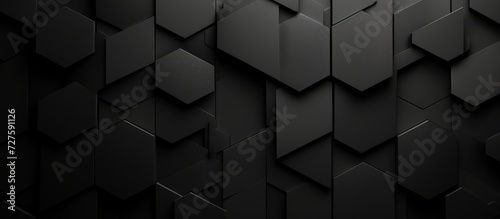 black abstract, wallpaper, monochrome design, neat symmetrical pattern, parallelogram tiles, right lower third lighting.