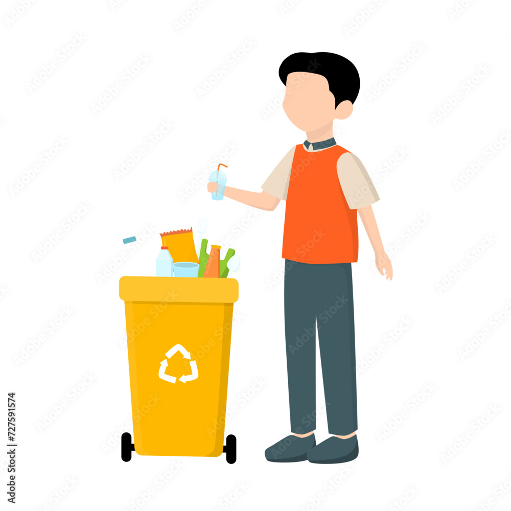 Man Throwing the Trash Illustration Man Throwing the Trash Illustration