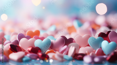 Confetti background with copy space for text. Soft color of love concept.