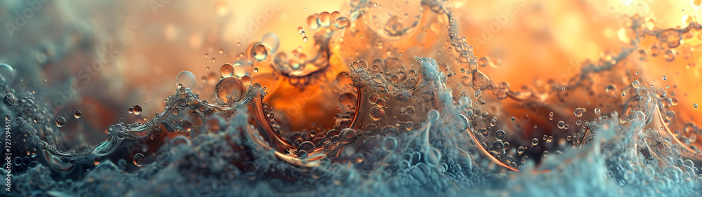 Close-up of a Painting Depicting Water