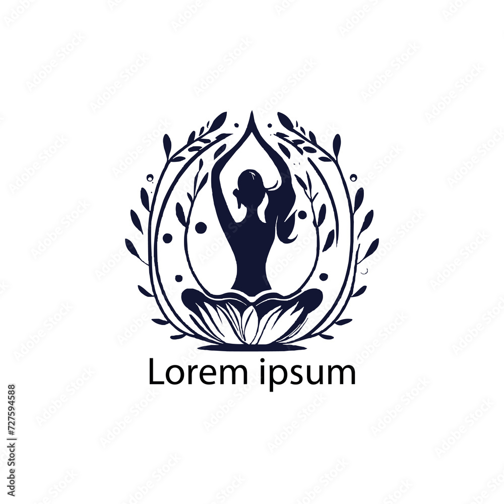 a women gym yoga logo , on white background a women gym yoga logo , on white background