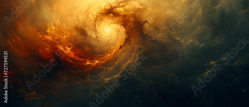 A Painting of a Fire Swirl in the Sky