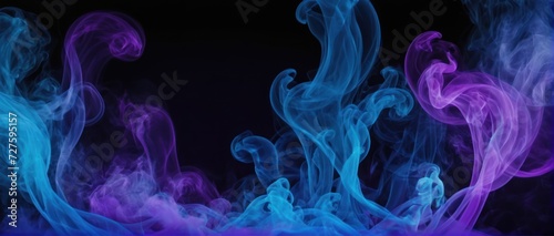 Purple Blue smoke effect on dark background  ideal for spooky themes.