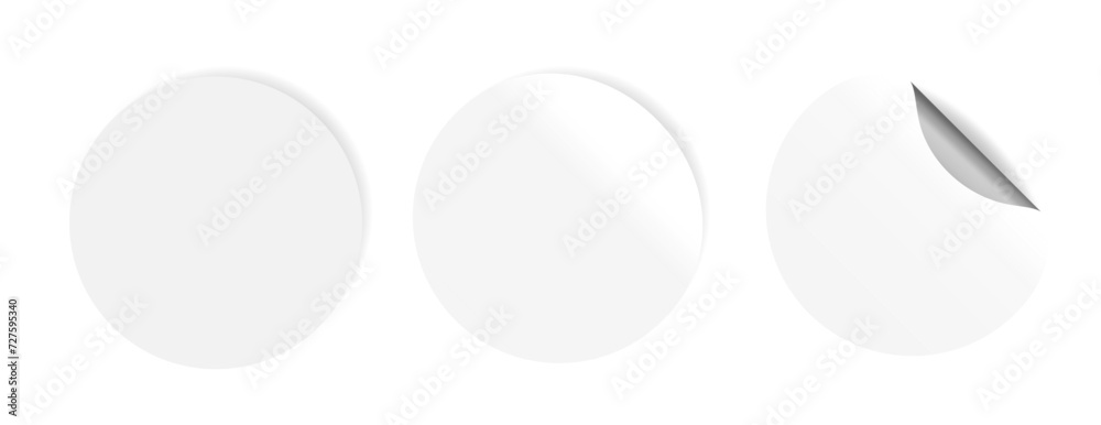 white circular product sticky label white circular product sticky label