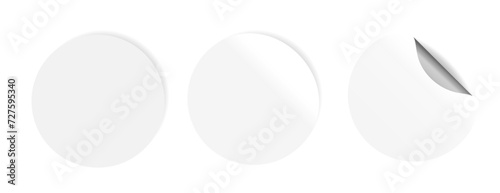 white circular product sticky label
