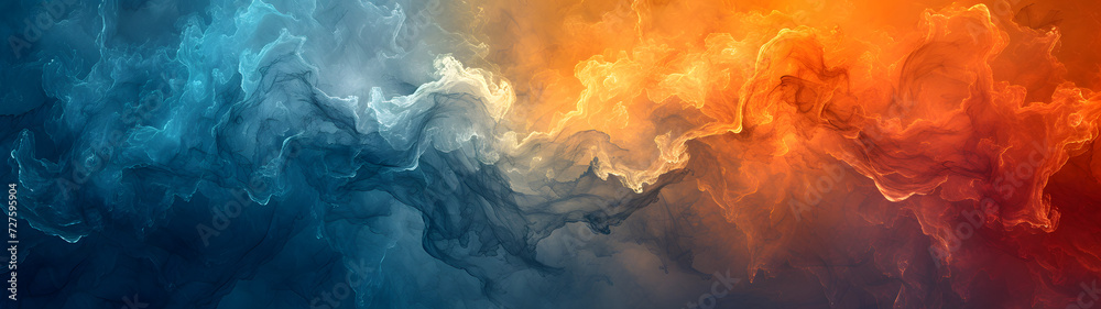 Multicolored Background of Smoke and Water