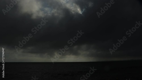 台風が去ったあとの太陽光と雲と海の風景　タイムラプス撮影 photo