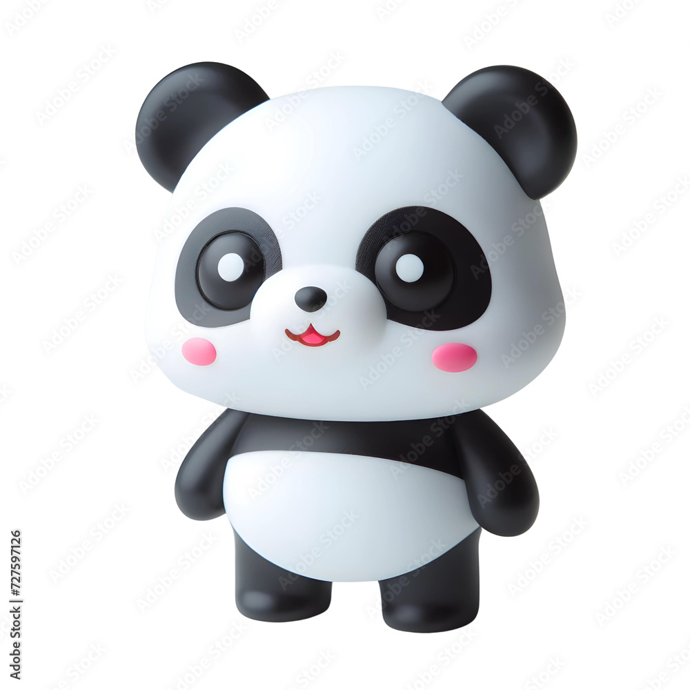 Obraz premium Plastic toy figure Panda isolated on transparent background