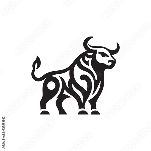 angry bull logo vector icon illustration