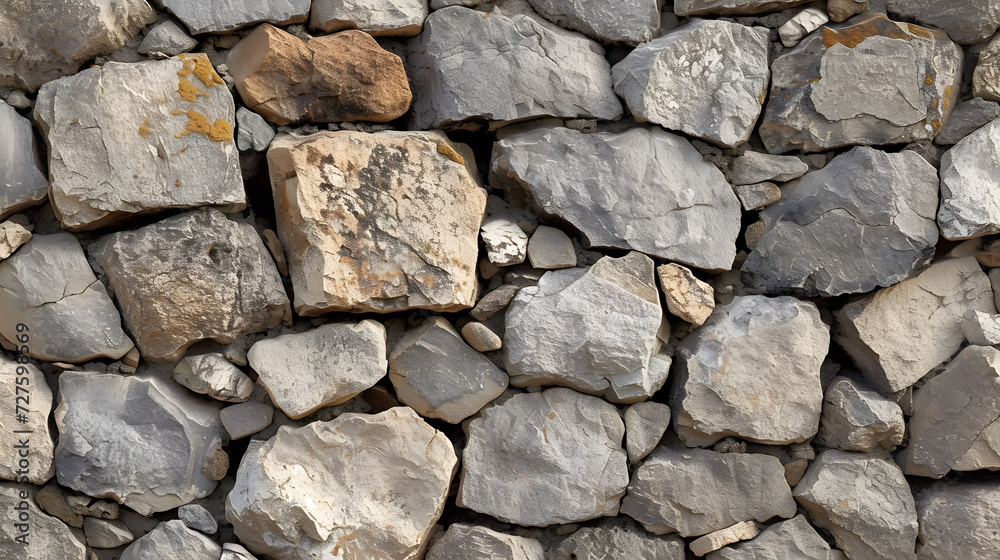 Dark masonry wall texture. Black stones and rocks of different shape, Stone wall or background