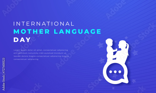 International Mother Language Day Paper cut style Vector Design Illustration for Background, Poster, Banner, Advertising, Greeting Card