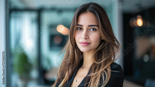 Wallpaper Mural Confident latin businesswoman portrait at her office with copy space Torontodigital.ca