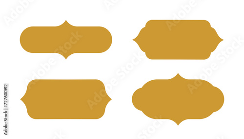 Islamic Frame Set with Gold Color - Horizontal - Flat Design - Editable Vector : Suitable for Islamic Theme and Other Graphic Related Assets.