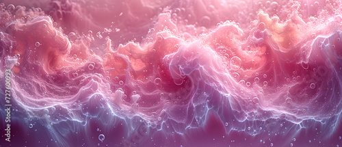 Pink and Blue Abstract Background With Bubbles