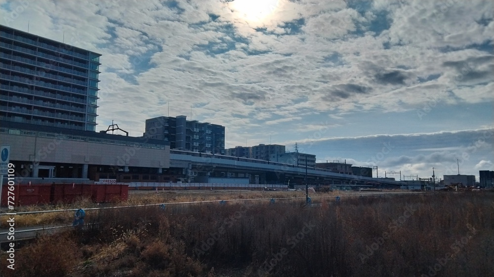 Obraz premium Land development using converted rice fields, Kyoto, Japan
