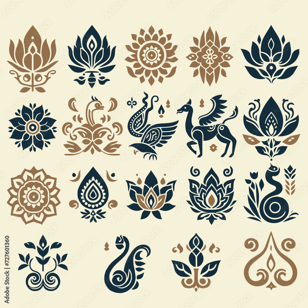 seamless floral pattern of thai ornaments