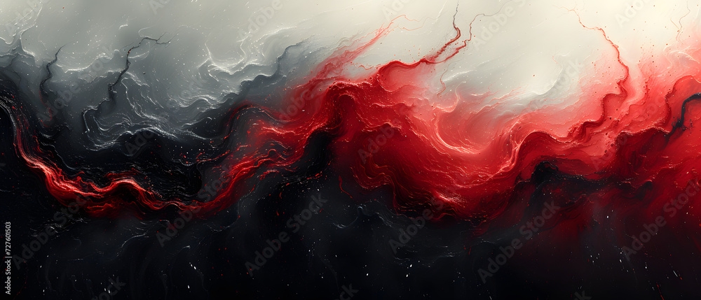 Abstract Painting With Red and Black Colors