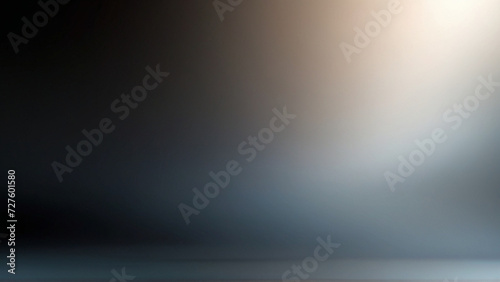 Metallic Spotlight Illuminating a Textured Gray Wall with Steel Plate Pattern on an Empty Stage