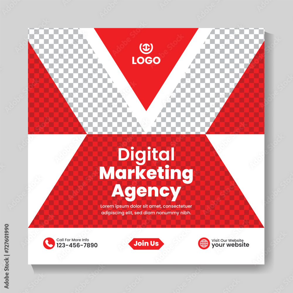 Creative modern digital marketing agency social media post design corporate business square web banner template Creative modern digital marketing agency social media post design corporate business square web banner template