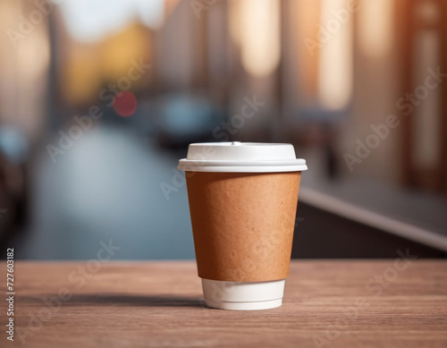 Coffee on the go disposable coffee cup mockup template