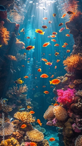 Wonderful fish and coral reef