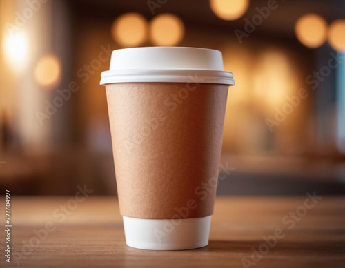 Coffee on the go disposable coffee cup mockup template