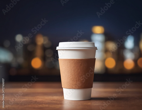 Coffee on the go disposable coffee cup mockup template