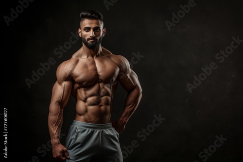 Muscular man showing his physique