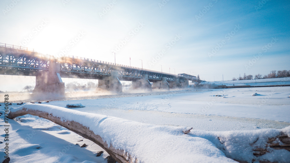 Fototapeta premium river in winter