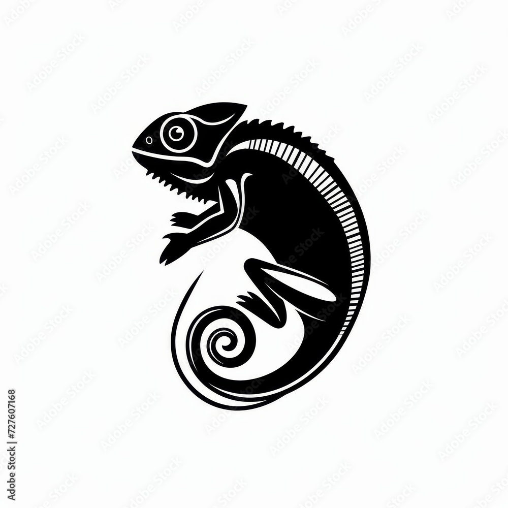 simple minimal logo of a chameleon on white background simple minimal logo of a chameleon on white background