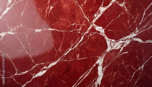 Polished dark red marble block texture, white veins