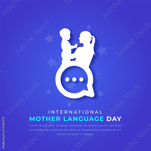 International Mother Language Day Paper cut style Vector Design Illustration for Background, Poster, Banner, Advertising, Greeting Card