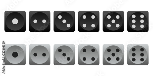 EPS 10 vector 3d black and white dice illustration collection.