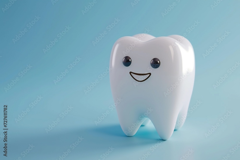 White isolated 3D tooth smile, representing love for dental care, concept of dental care, dentist, about teeth, oral cavity White isolated 3D tooth smile, representing love for dental care, concept of dental care, dentist, about teeth, oral cavity