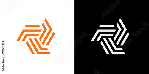 Polygon hexagon geometric logo line abstract cube hexagonal isolated graphic