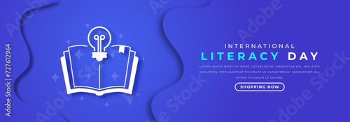 International Literacy Day Paper cut style Vector Design Illustration for Background, Poster, Banner, Advertising, Greeting Card