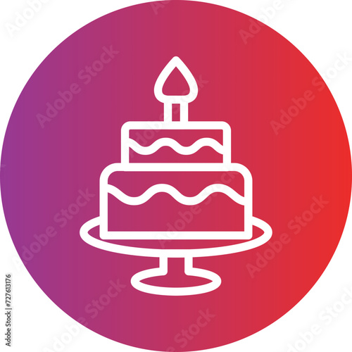 Two Layered Cake Icon Style
