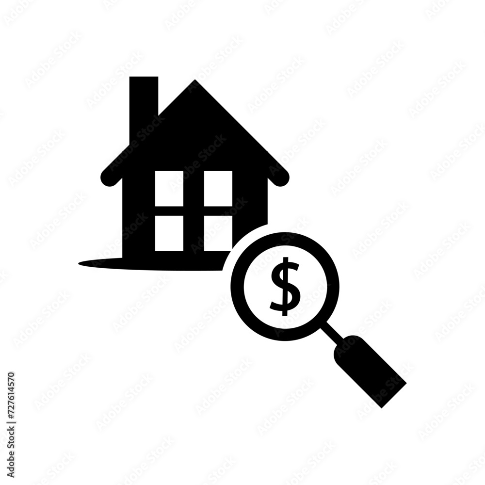 Home appraisal icon. Real estate clipart isolated on white background. Vector illustration. Home appraisal icon. Real estate clipart isolated on white background. Vector illustration.