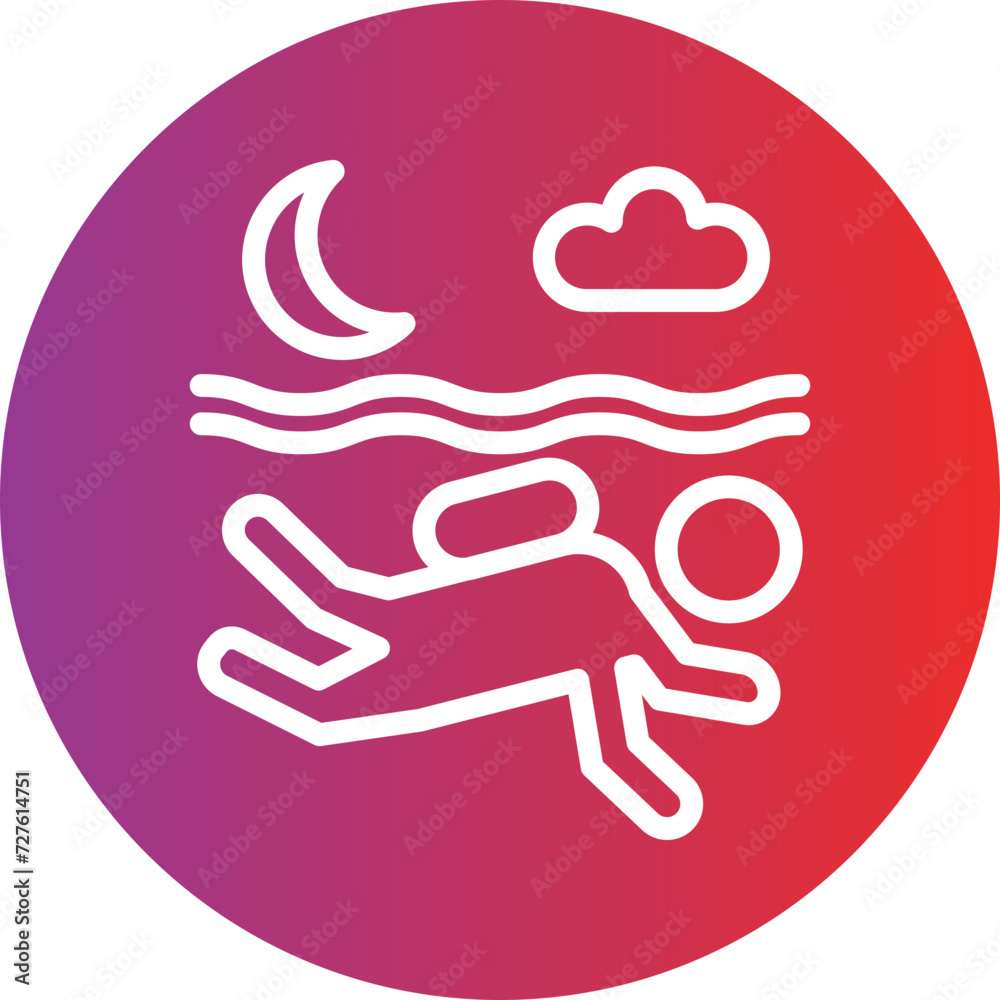 Night Diving Icon Style Night Diving Icon Style