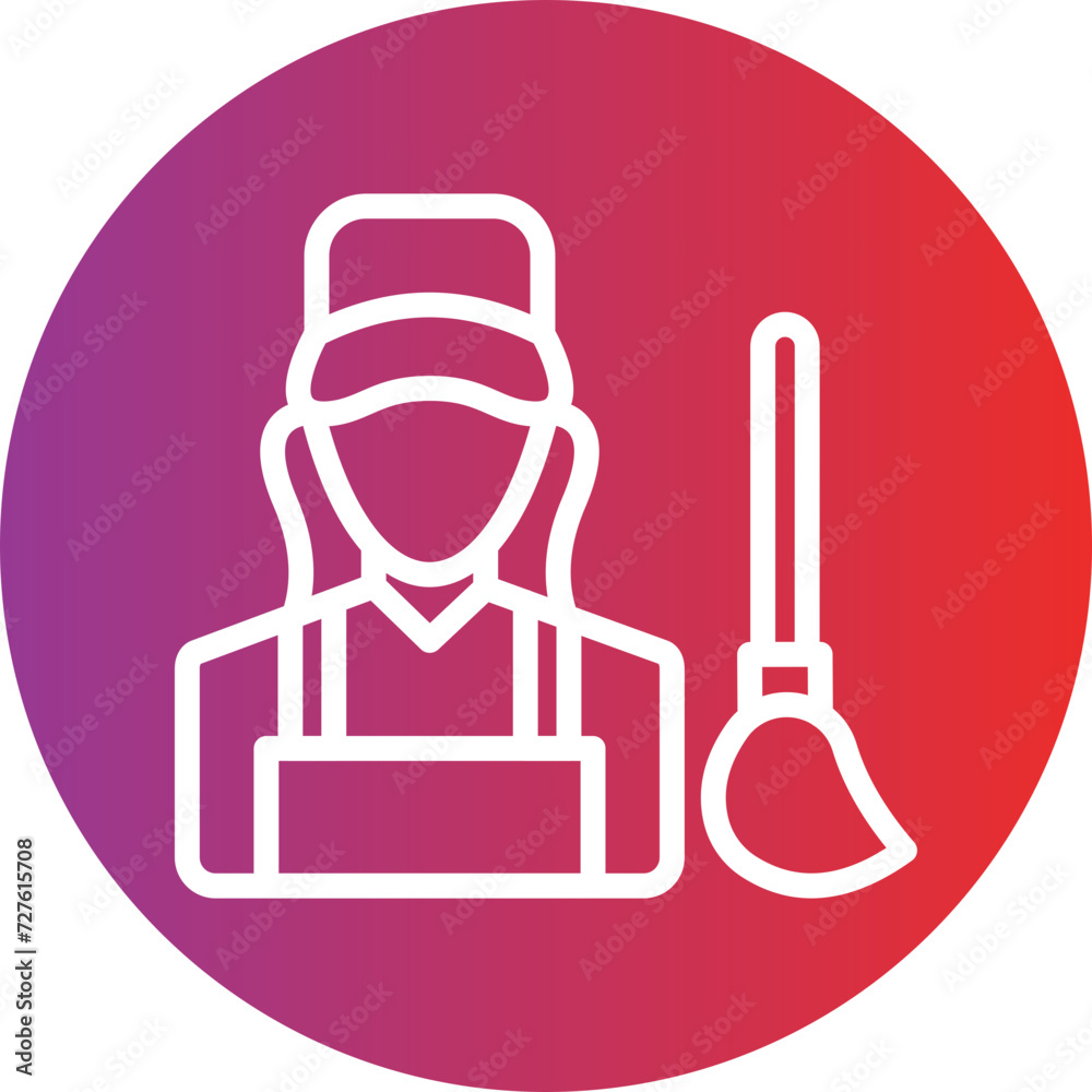 Female Cleaner Icon Style Female Cleaner Icon Style