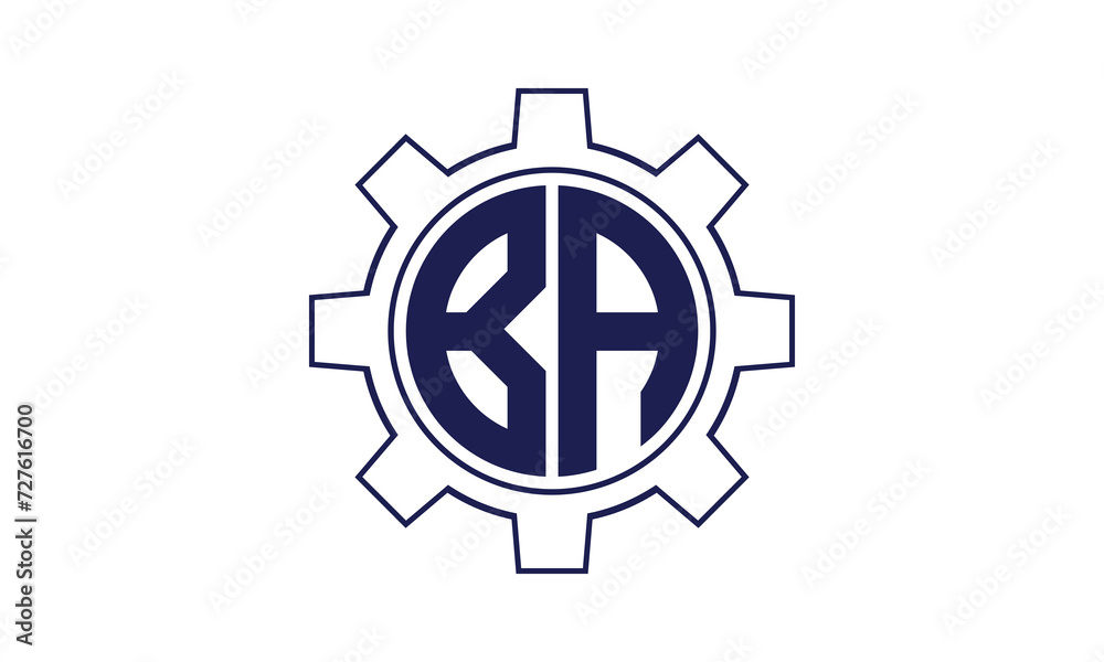 BA initial letter mechanical circle logo design vector template. industrial, engineering, servicing, word mark, letter mark, monogram, construction, business, company, corporate, commercial, geometric BA initial letter mechanical circle logo design vector template. industrial, engineering, servicing, word mark, letter mark, monogram, construction, business, company, corporate, commercial, geometric