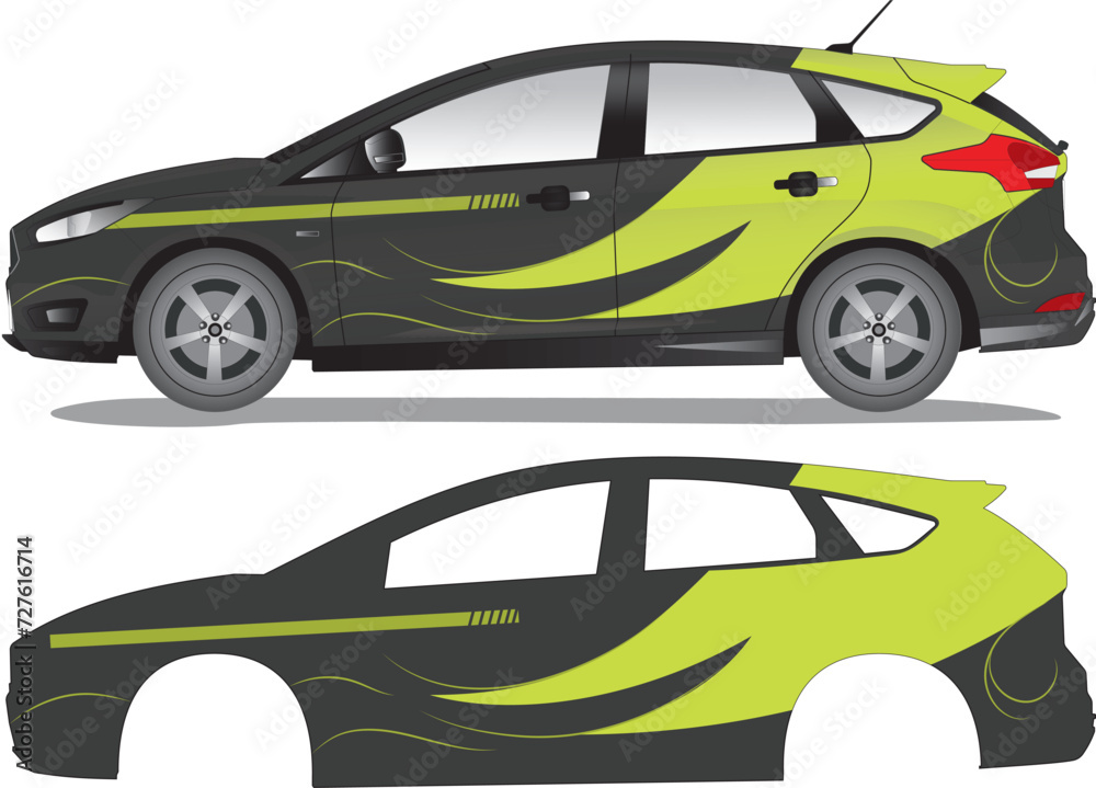Obraz premium Abstract Car Decal Vector Illustration