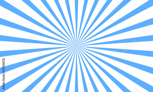 sunburst blue background vector isolated on white backdrop. Sunray copy space retro. Starburst for illustration