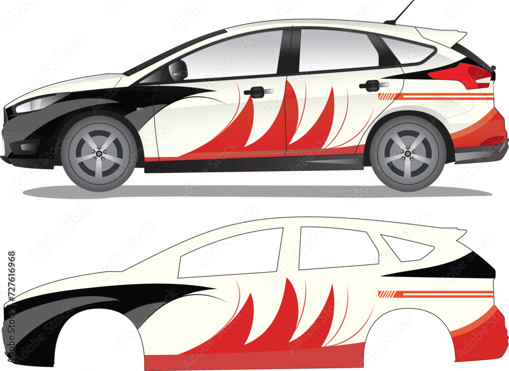 Abstract Car Decal Vector Illustration