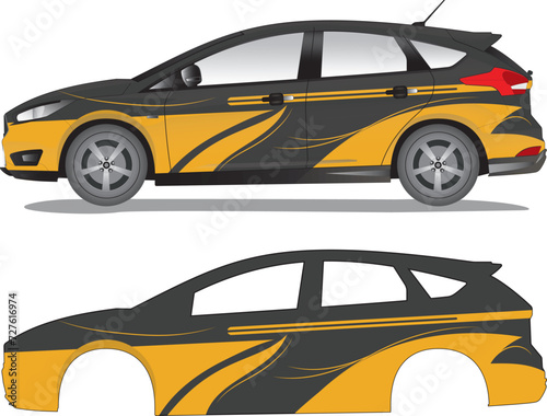 Abstract Car Decal Vector Illustration