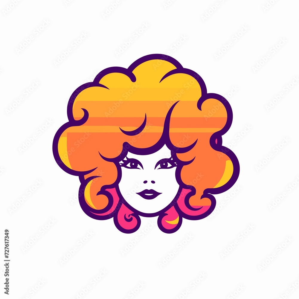 Vector hair woman cartoon icon illustration Vector hair woman cartoon icon illustration