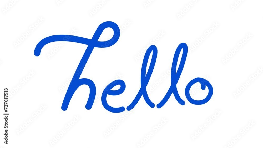 Hello Hand written lettering text Animation with transparent background Hello Hand written lettering text Animation with transparent background