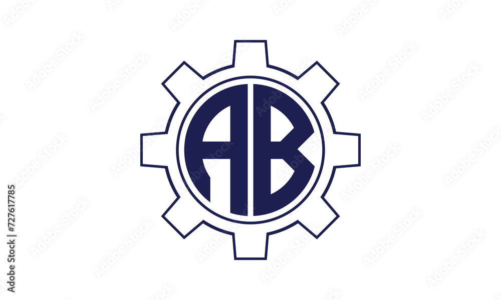 AB initial letter mechanical circle logo design vector template. industrial, engineering, servicing, word mark, letter mark, monogram, construction, business, company, corporate, commercial, geometric AB initial letter mechanical circle logo design vector template. industrial, engineering, servicing, word mark, letter mark, monogram, construction, business, company, corporate, commercial, geometric